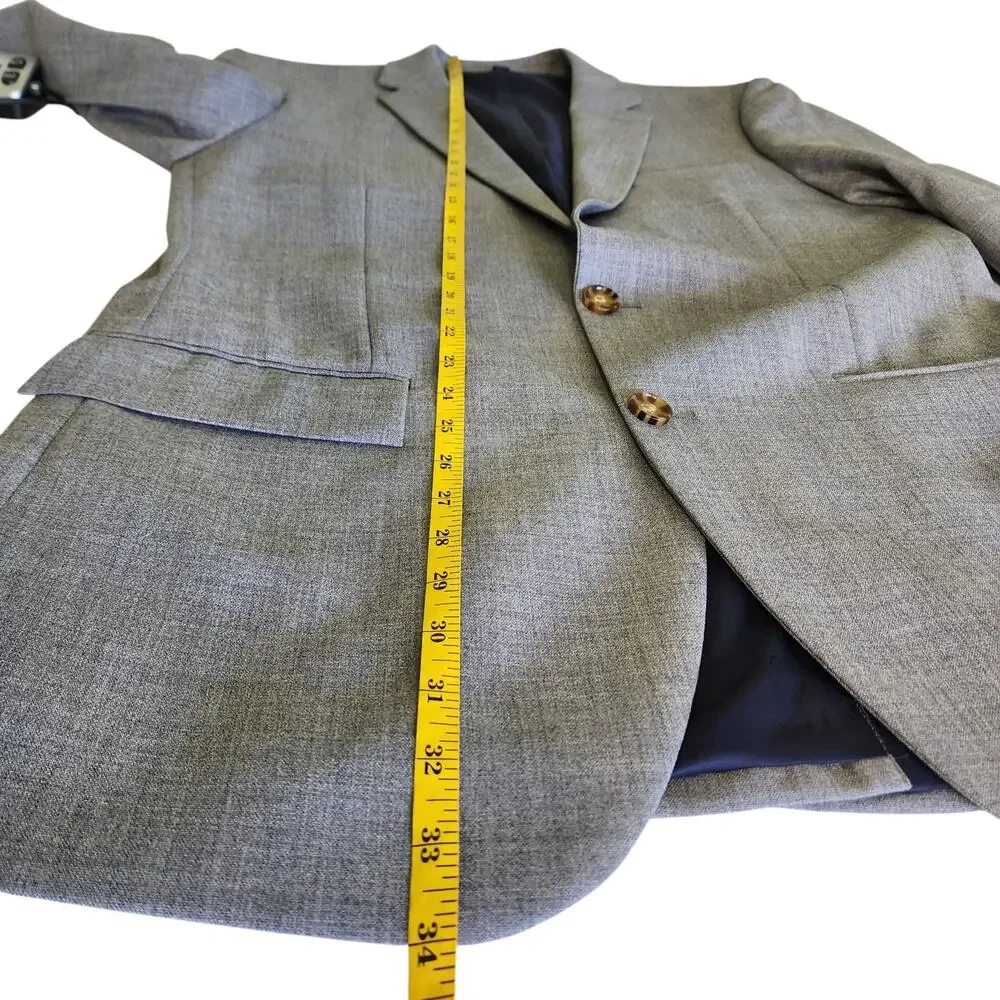 J Crew Factory Mens Classic Fit Thompson Wool Blazer Jacket Size 40L Gray Career